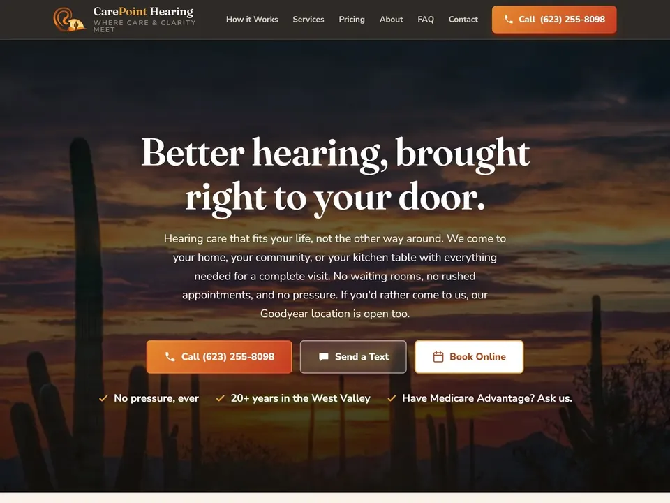 CarePoint Hearing homepage: better hearing, brought right to your door